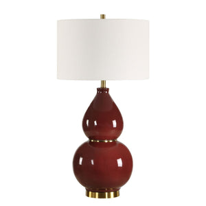 Gourd Table Lamp, Burgundy - perfect lighting for modern homes | Image 4 | InSTYLE Home & Rugs
