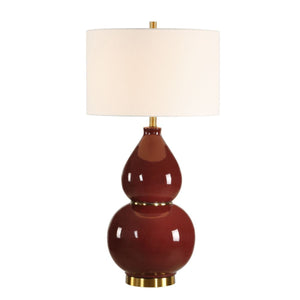 Gourd Table Lamp, Burgundy - perfect lighting for modern homes | Image 2 | InSTYLE Home & Rugs