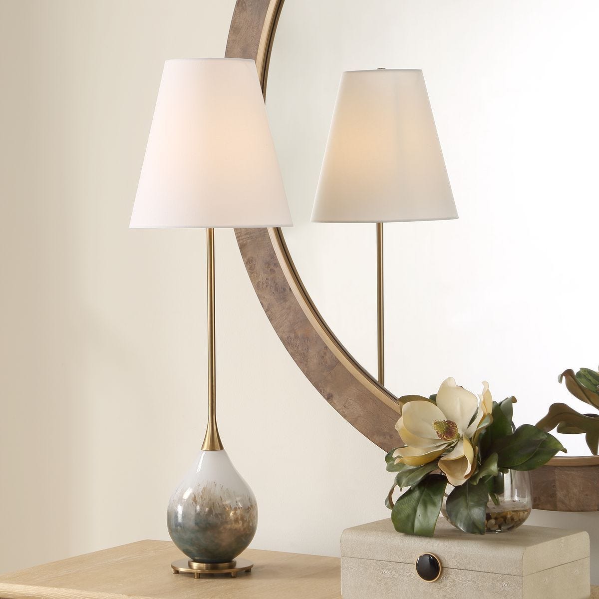 Cardoni Buffet Lamp, Smoke - contemporary buffets to enhance your home décor | Image 1 | InSTYLE Home & Rugs