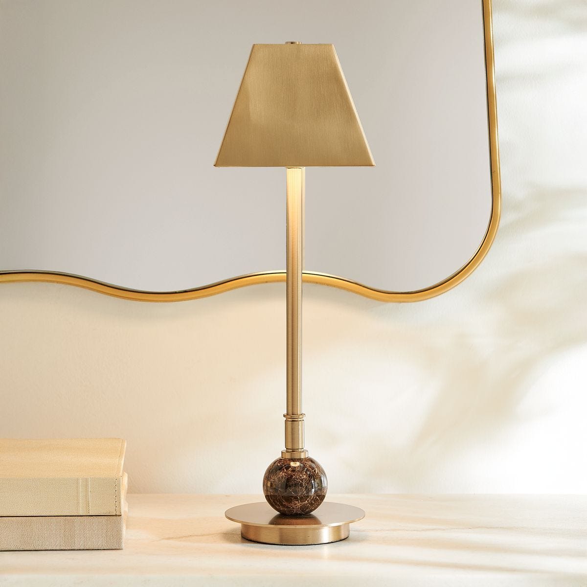 Nichols Rechargeable Accent Lamp, Brown Marble - contemporary lamps for stylish lighting solutions | Image 4 | InSTYLE Home & Rugs