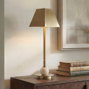 Nichols Rechargable Accent Lamp, Travertine - elegant lamps to enhance your room ambiance | Image 1 | InSTYLE Home & Rugs
