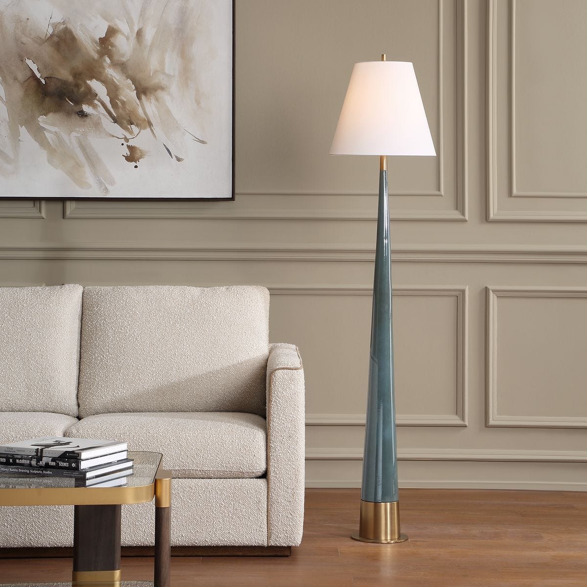 Riccardi Floor Lamp, Blue - perfect lighting for modern homes | Image 1 | InSTYLE Home & Rugs