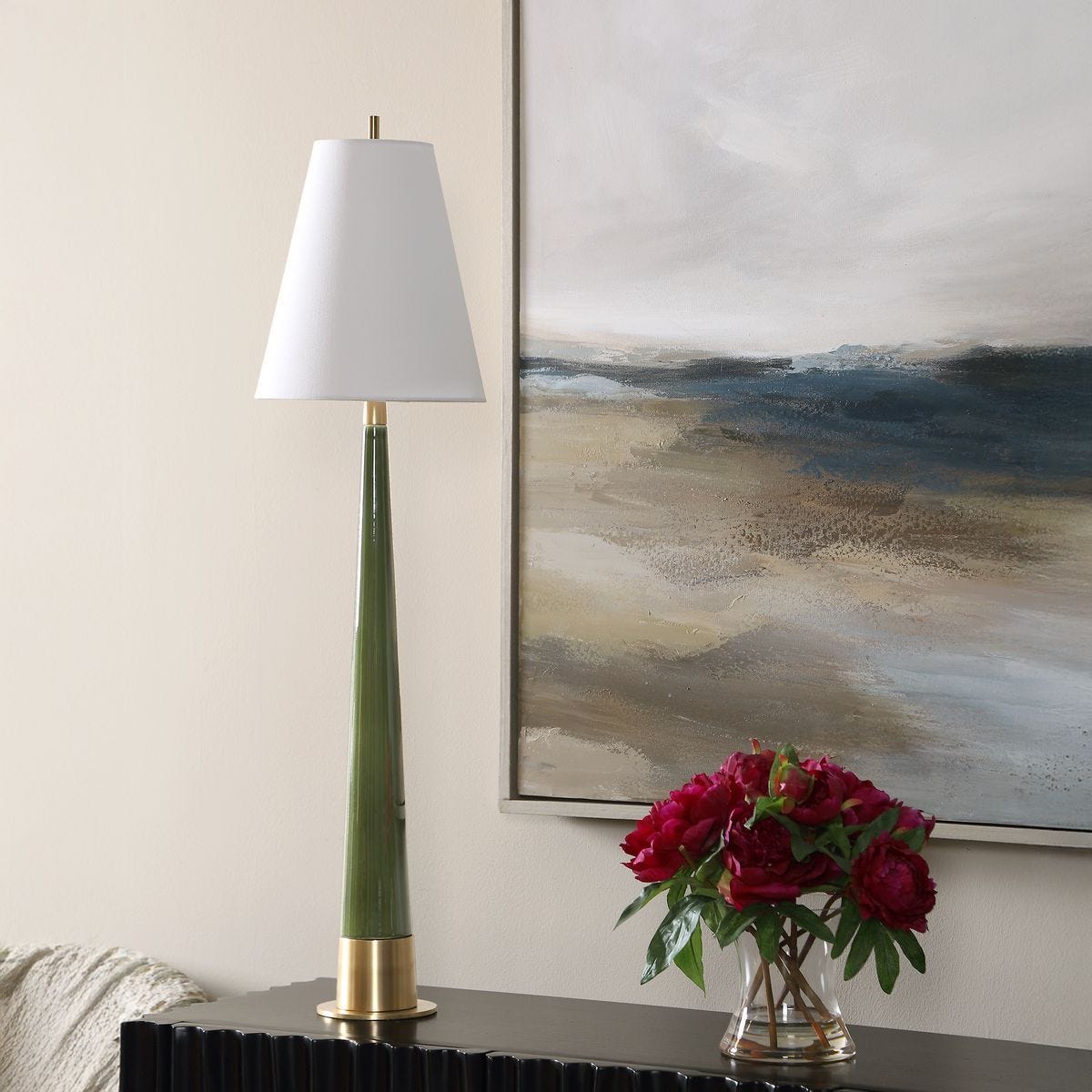Riccardi Table Lamp, Moss - chic table lamp for any room | Image 3 | InSTYLE Home & Rugs