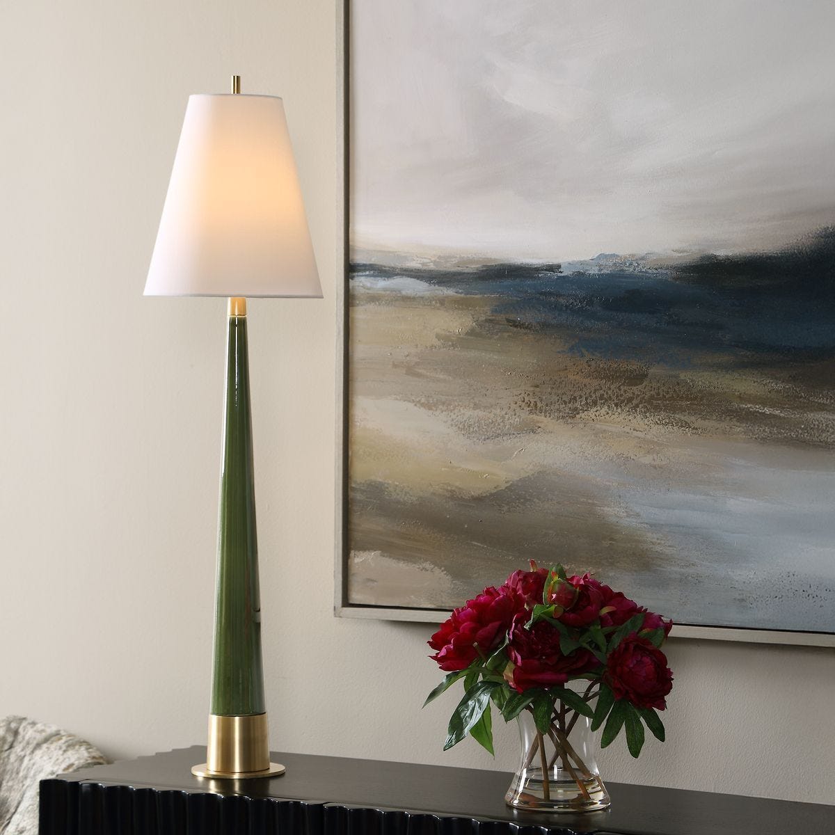 Riccardi Table Lamp, Moss - chic table lamp for any room | Image 1 | InSTYLE Home & Rugs