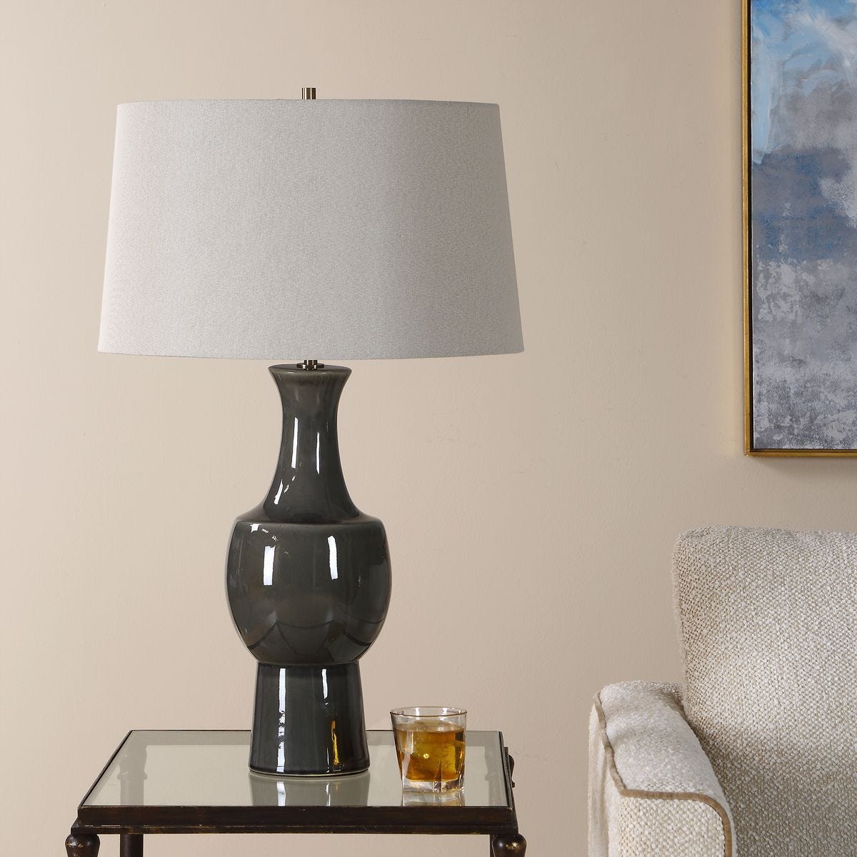 Tennille Table Lamp, Gray - chic table lamp for any room | Image 3 | InSTYLE Home & Rugs