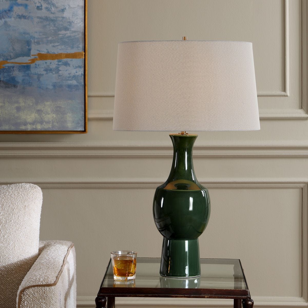 Tennille Table Lamp, Green - stylish lamp for bedside tables | Image 1 | InSTYLE Home & Rugs