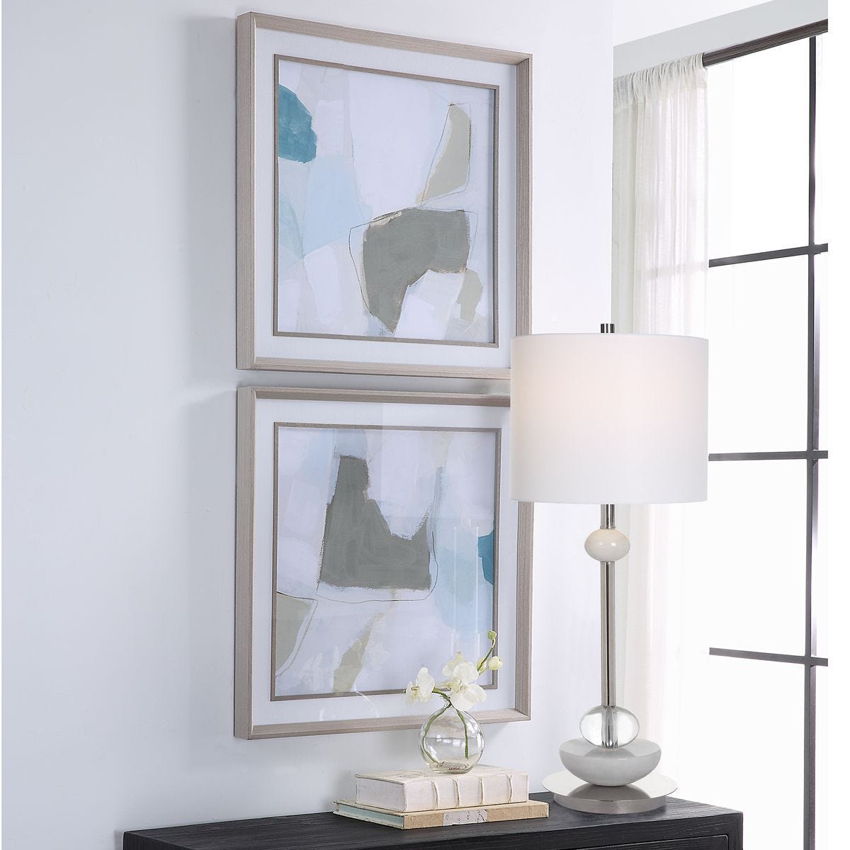 Mist Shapes Framed Prints, S/2 - eye-catching art pieces to enhance your home design | Image 6 | InSTYLE Home & Rugs