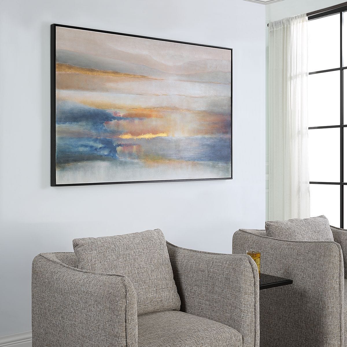 Seafaring Dusk Hand Painted Canvas - timeless artwork that brings character to any space | Image 3 | InSTYLE Home & Rugs