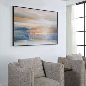 Seafaring Dusk Hand Painted Canvas - timeless artwork that brings character to any space | Image 3 | InSTYLE Home & Rugs