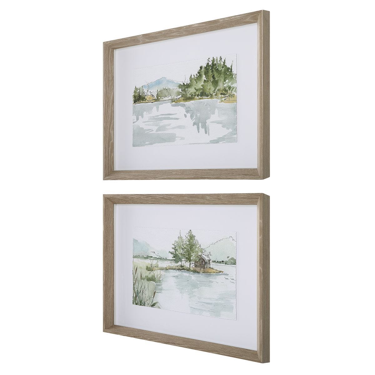 Serene Lake Framed Prints, S/2 - eye-catching art pieces to enhance your home design | Image 4 | InSTYLE Home & Rugs