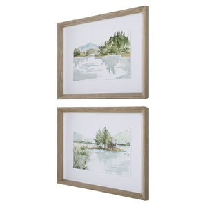 Serene Lake Framed Prints, S/2 - eye-catching art pieces to enhance your home design | Image 4 | InSTYLE Home & Rugs