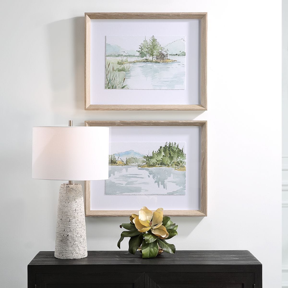 Serene Lake Framed Prints, S/2 - eye-catching art pieces to enhance your home design | Image 1 | InSTYLE Home & Rugs
