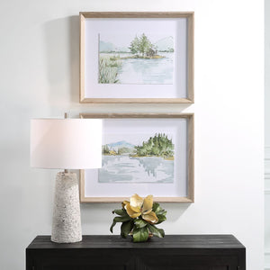 Serene Lake Framed Prints, S/2 - eye-catching art pieces to enhance your home design | Image 1 | InSTYLE Home & Rugs