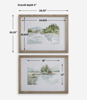 Serene Lake Framed Prints, S/2 - eye-catching art pieces to enhance your home design | Image 7 | InSTYLE Home & Rugs