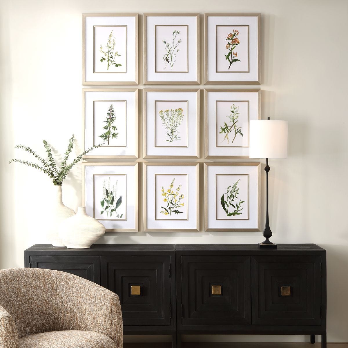 Botanical Flowers Framed Prints, S/9 - timeless artwork that brings character to any space | Image 1 | InSTYLE Home & Rugs