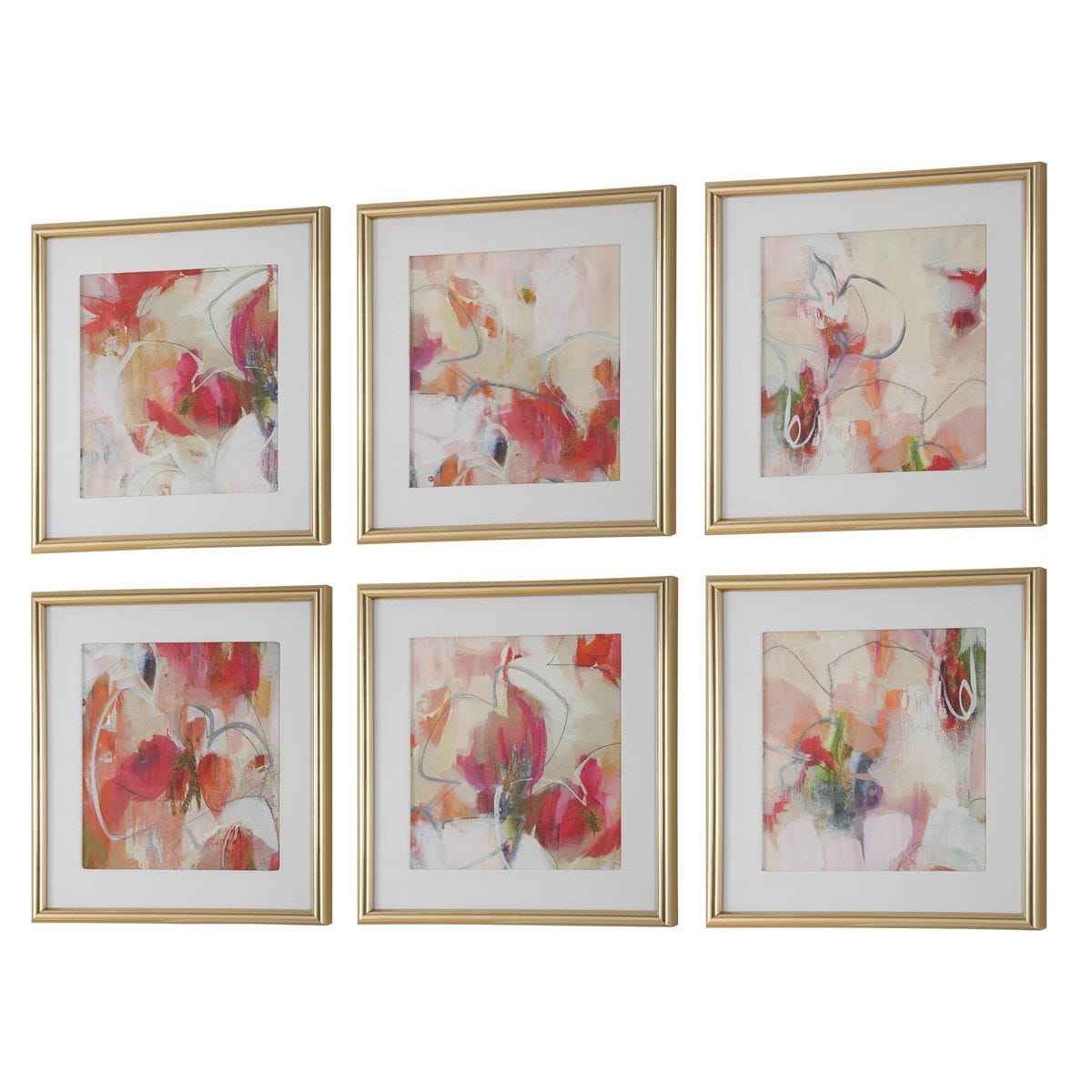Fresh Start Framed Prints, Red, S/6 - eye-catching art pieces to enhance your home design | Image 4 | InSTYLE Home & Rugs