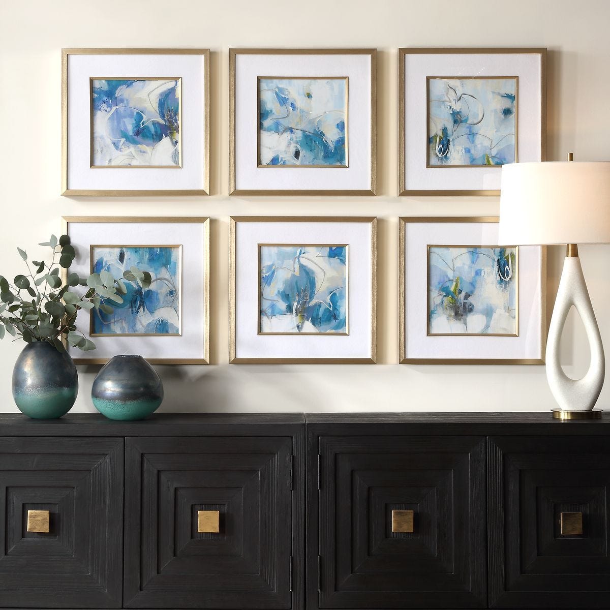 Fresh Start Framed Prints, Blue, S/6 - bold and creative art for unique interior décor | Image 1 | InSTYLE Home & Rugs