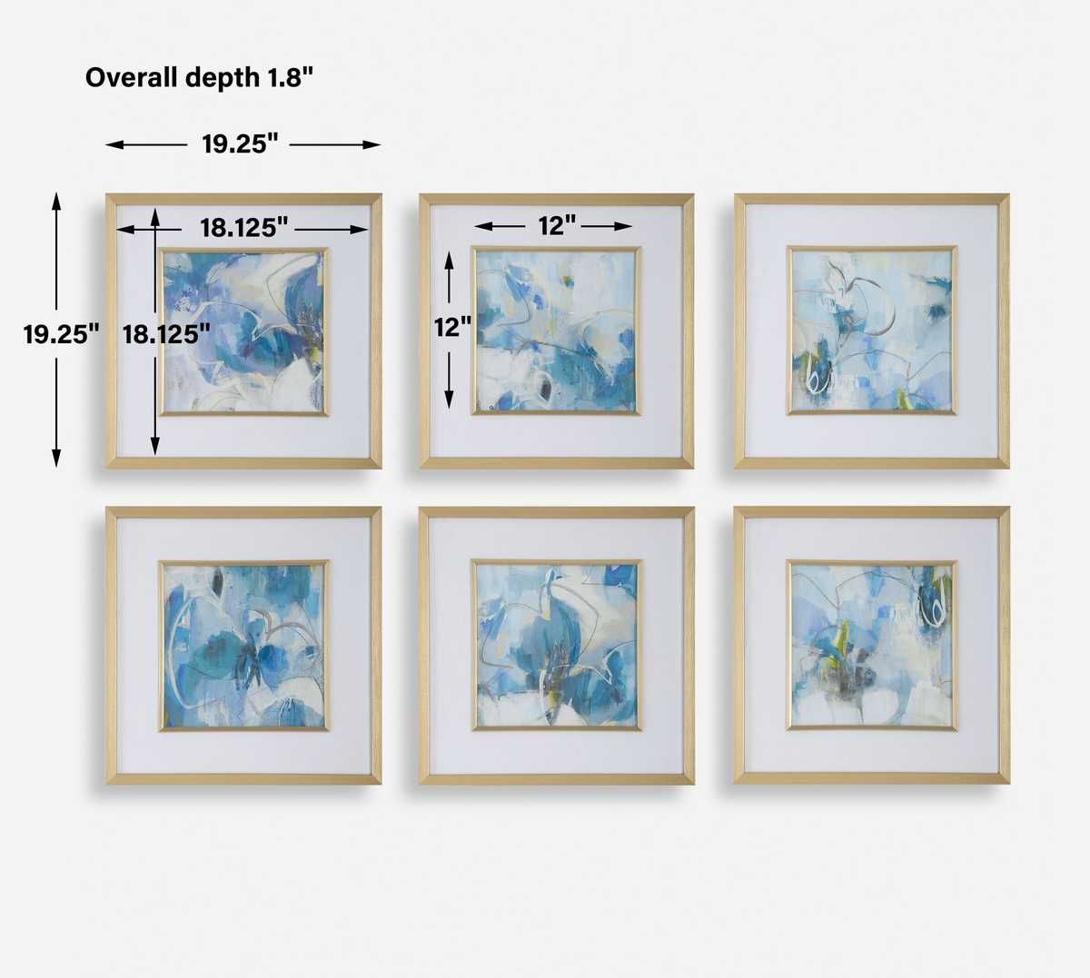 Fresh Start Framed Prints, Blue, S/6 - bold and creative art for unique interior décor | Image 7 | InSTYLE Home & Rugs