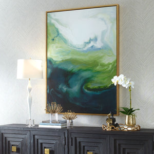 Serene Green Framed Canvas - timeless artwork that brings character to any space | Image 3 | InSTYLE Home & Rugs