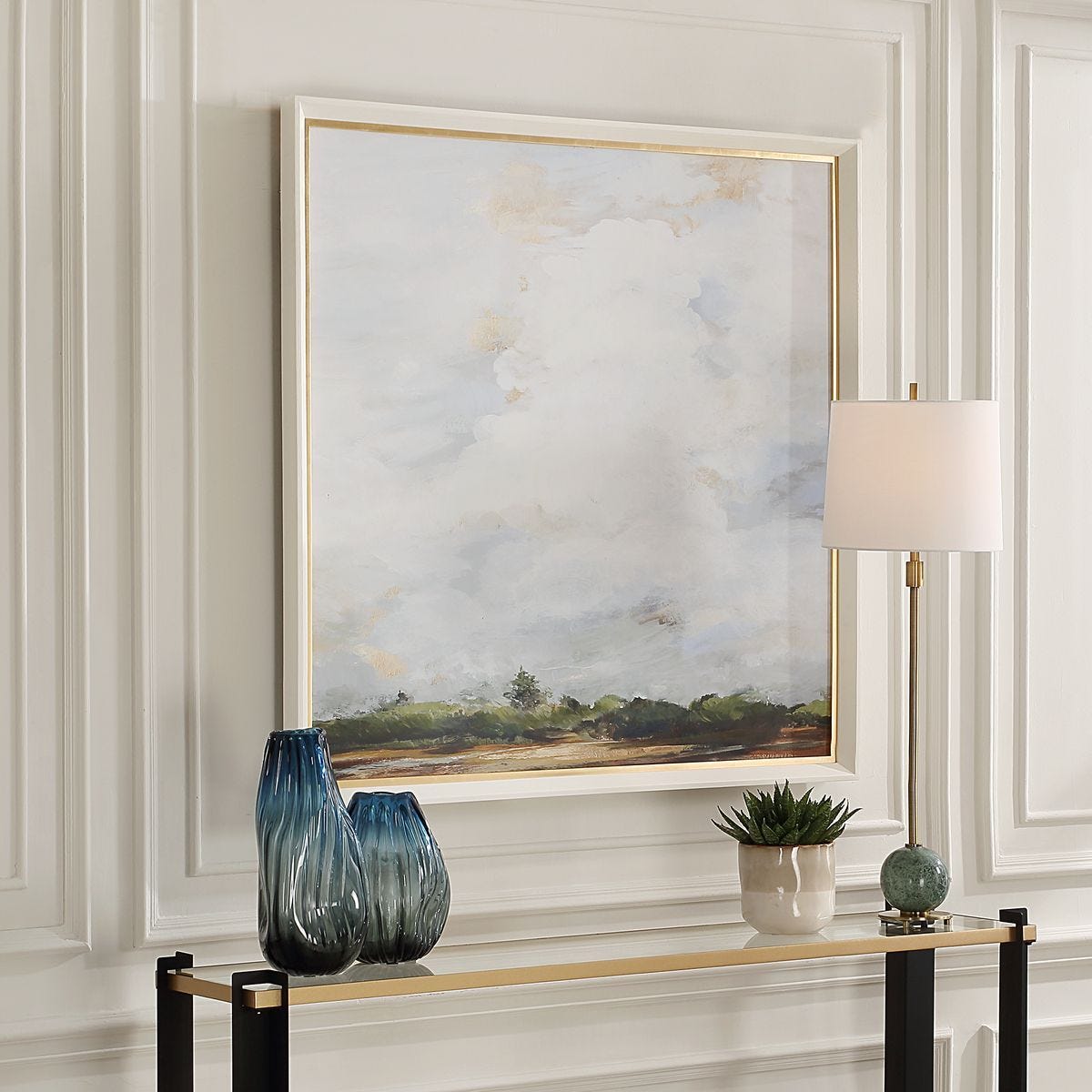 Whispering Cloudscapes Framed Print - eye-catching art pieces to enhance your home design | Image 3 | InSTYLE Home & Rugs