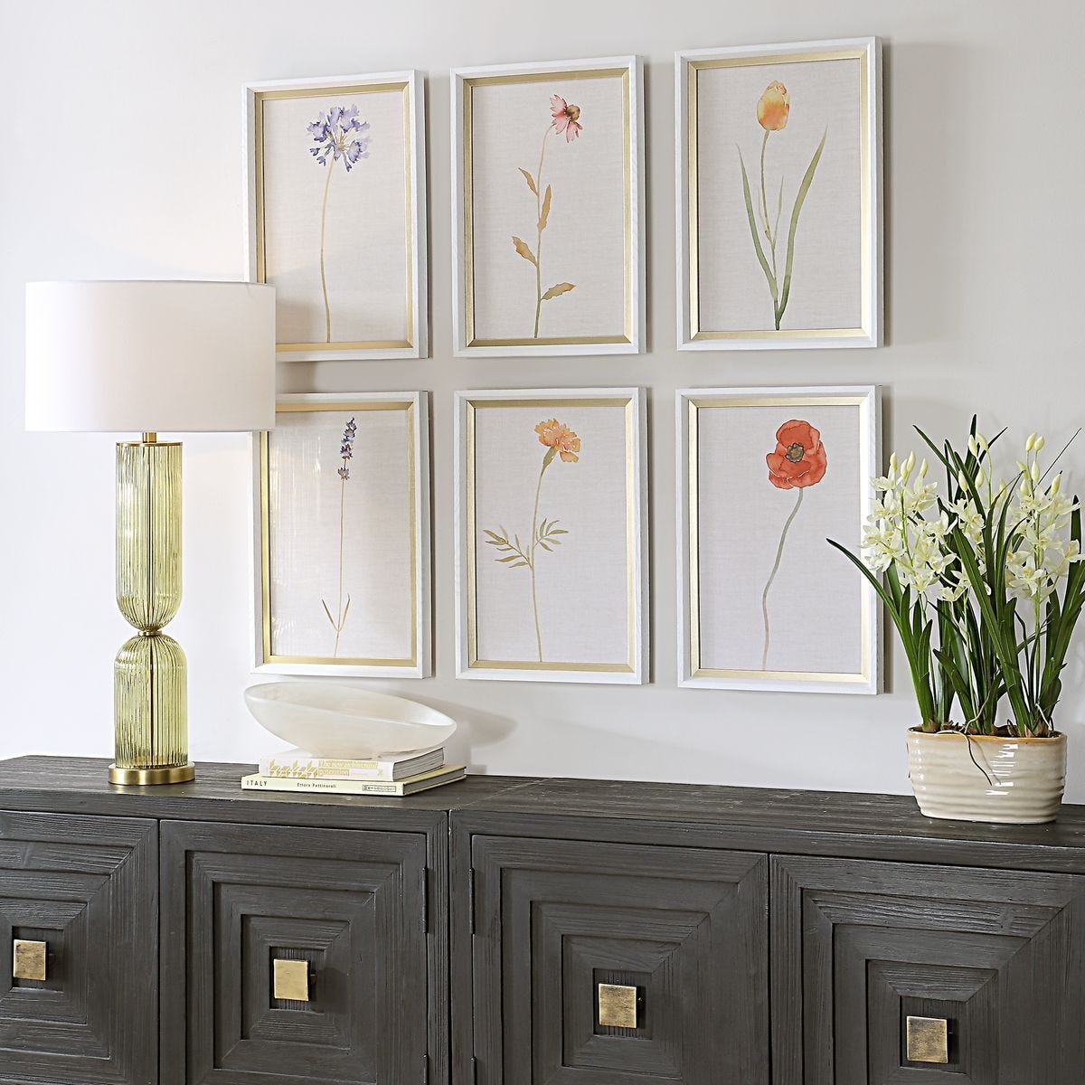 Wild Flourish Framed Prints, S/6 - bold and creative art for unique interior décor | Image 1 | InSTYLE Home & Rugs