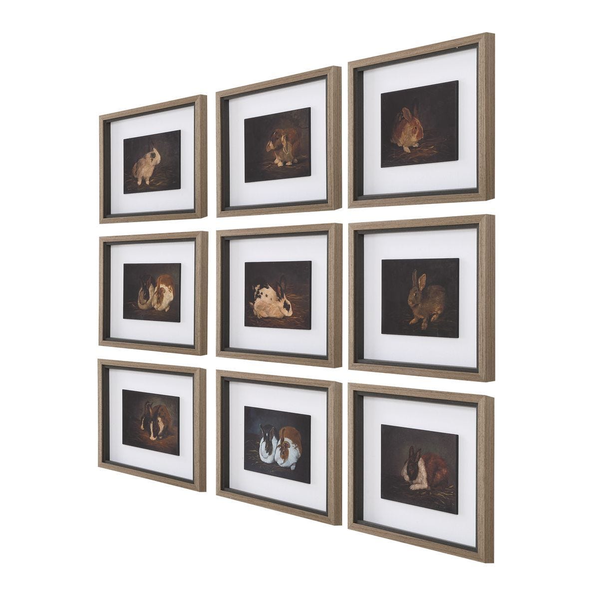 Resting Bunny Framed Prints, S/9 - bold and creative art for unique interior décor | Image 4 | InSTYLE Home & Rugs