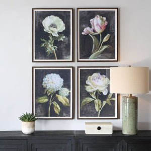 Florals on Black Framed Prints, S/4 - eye-catching art pieces to enhance your home design | Image 1 | InSTYLE Home & Rugs