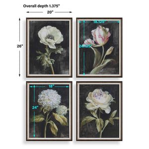 Florals on Black Framed Prints, S/4 - eye-catching art pieces to enhance your home design | Image 7 | InSTYLE Home & Rugs