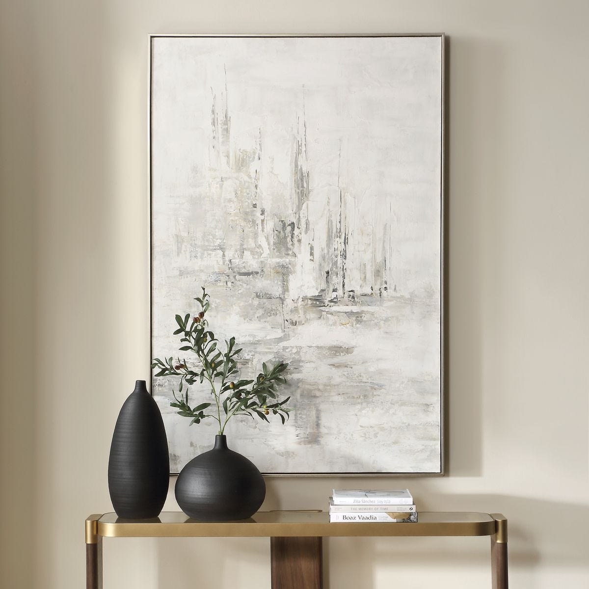 Hours in Silence Hand Painted Canvas - bold and creative art for unique interior décor | Image 1 | InSTYLE Home & Rugs