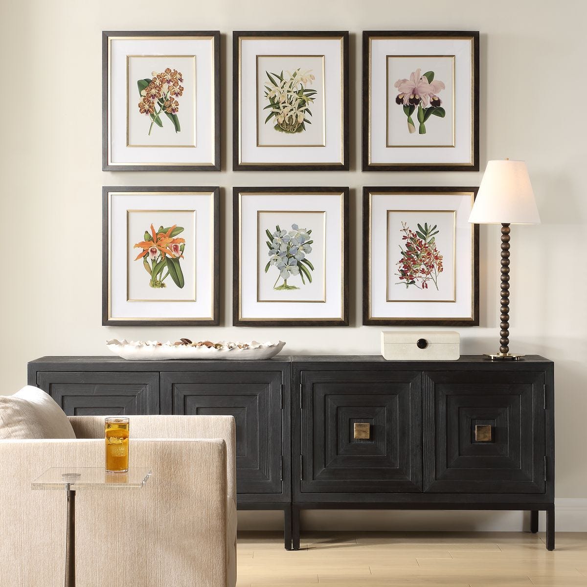 Orchid Botanical Framed Prints, S/6 - eye-catching art pieces to enhance your home design | Image 1 | InSTYLE Home & Rugs