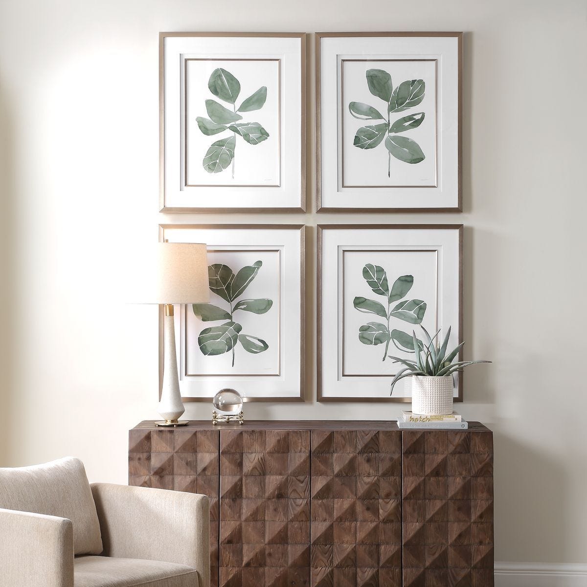 Fiddle Head Leaf Framed Prints, S/4 - timeless artwork that brings character to any space | Image 1 | InSTYLE Home & Rugs