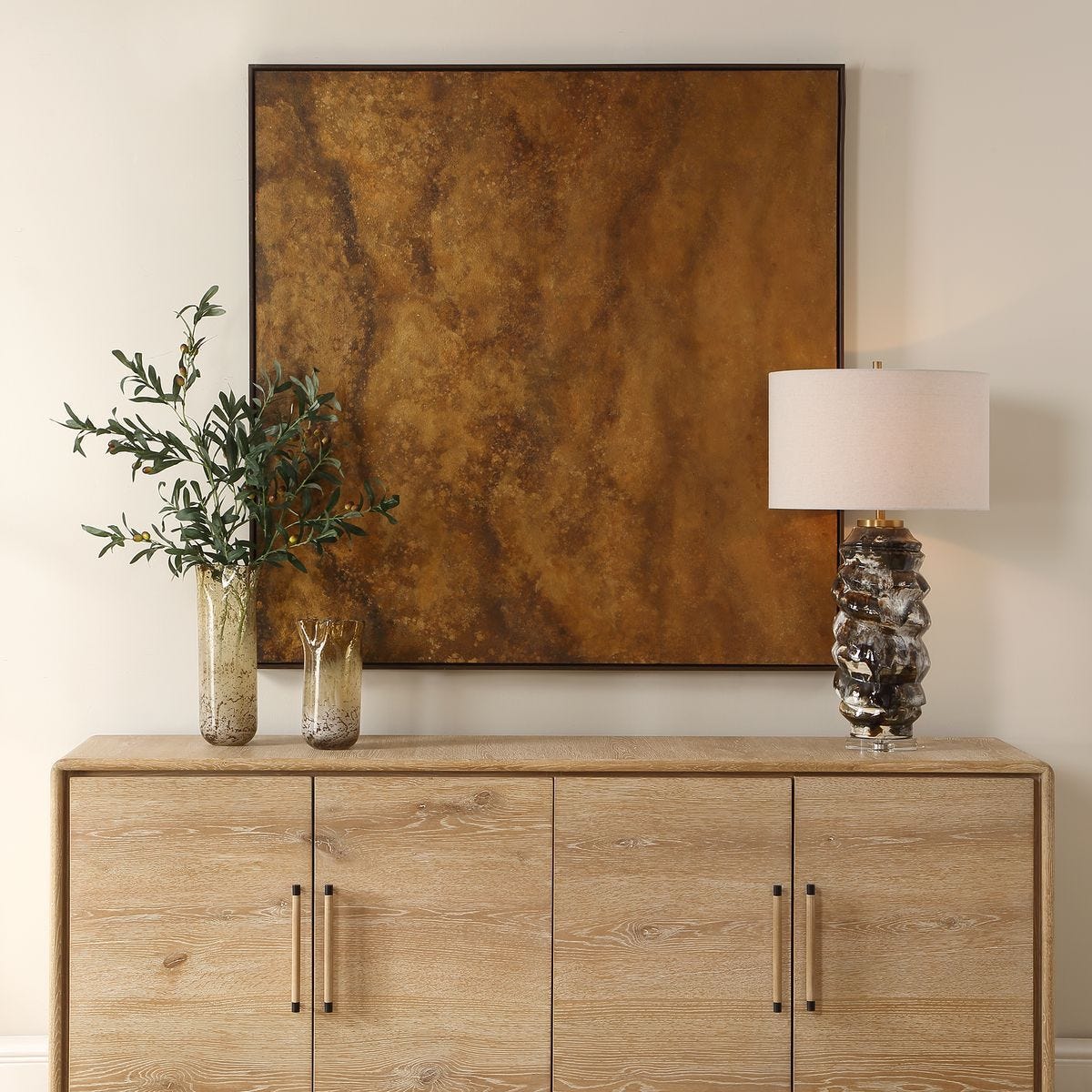 Burn Hand Painted Canvas - eye-catching art pieces to enhance your home design | Image 1 | InSTYLE Home & Rugs