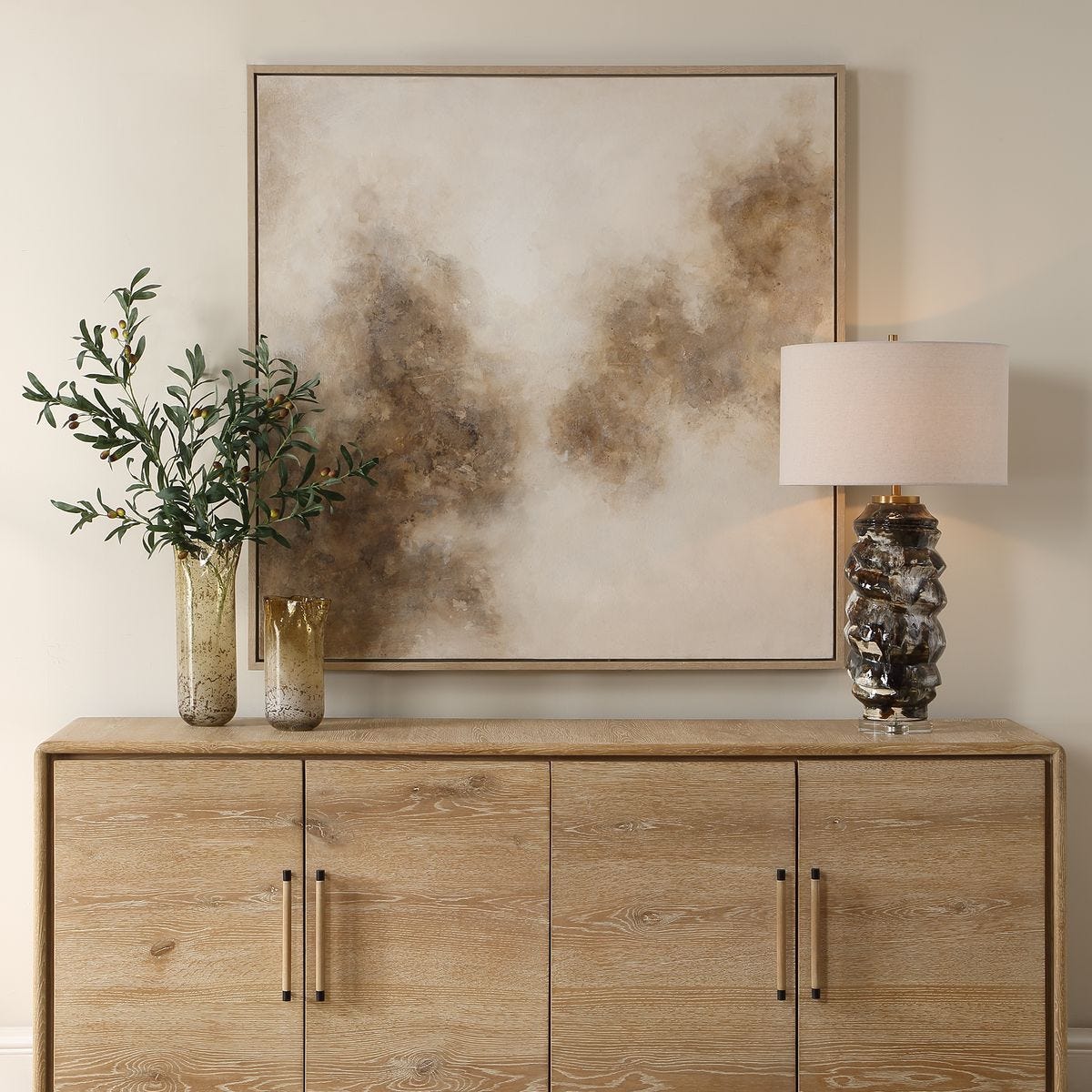 Up In Smoke Hand Painted Canvas - bold and creative art for unique interior décor | Image 1 | InSTYLE Home & Rugs