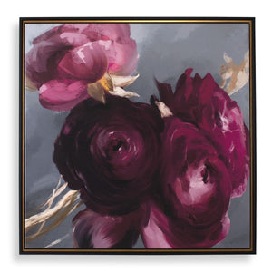 Plum Ranculus Framed Canvas - timeless artwork that brings character to any space | Image 2 | InSTYLE Home & Rugs