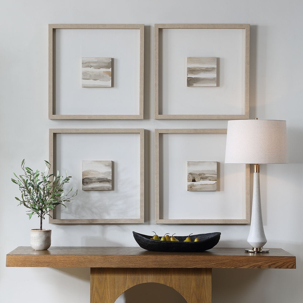 Studying Sepia Hand Painted Canvases, S/4 - bold and creative art for unique interior décor | Image 1 | InSTYLE Home & Rugs