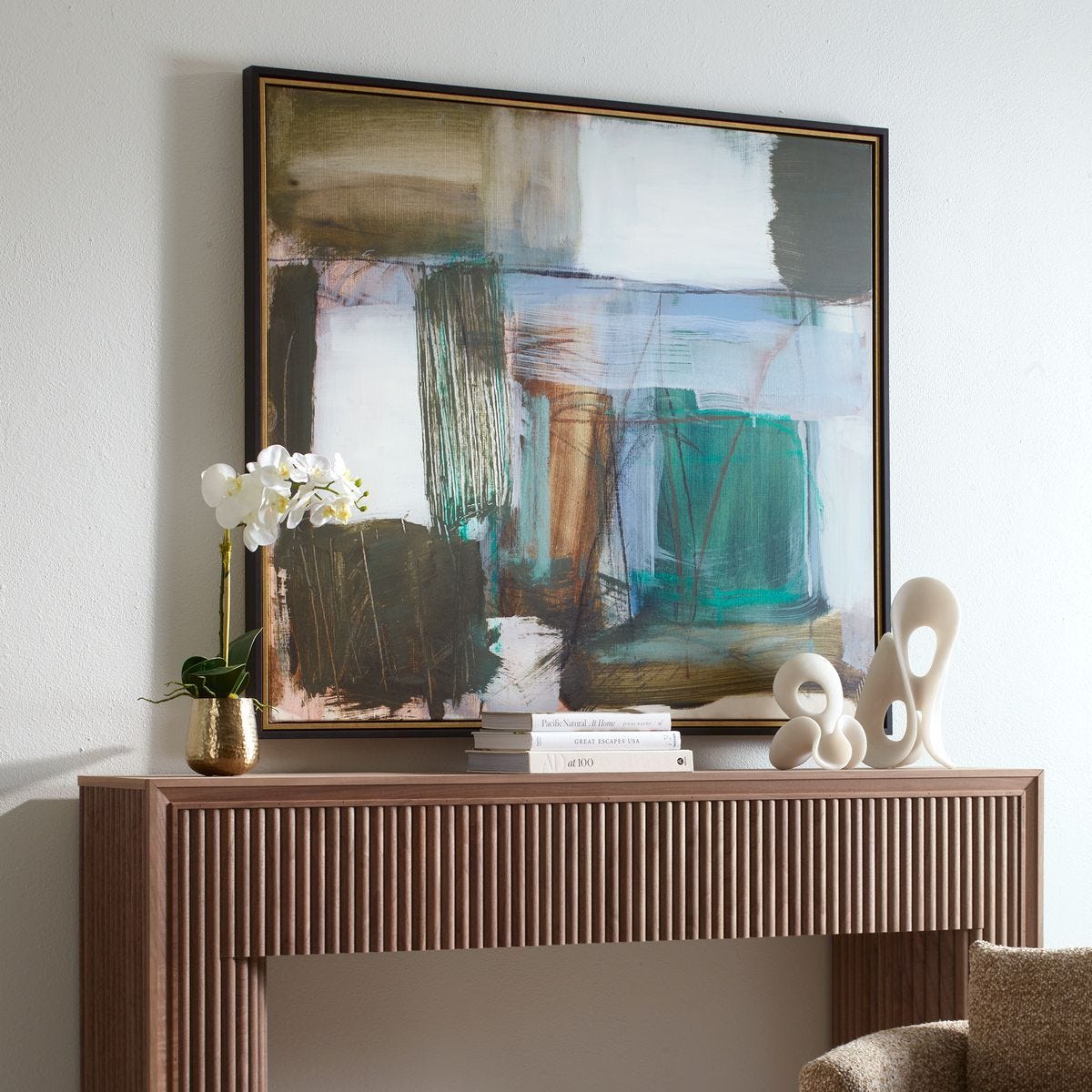 Green Fields Framed Canvas - timeless artwork that brings character to any space | Image 3 | InSTYLE Home & Rugs