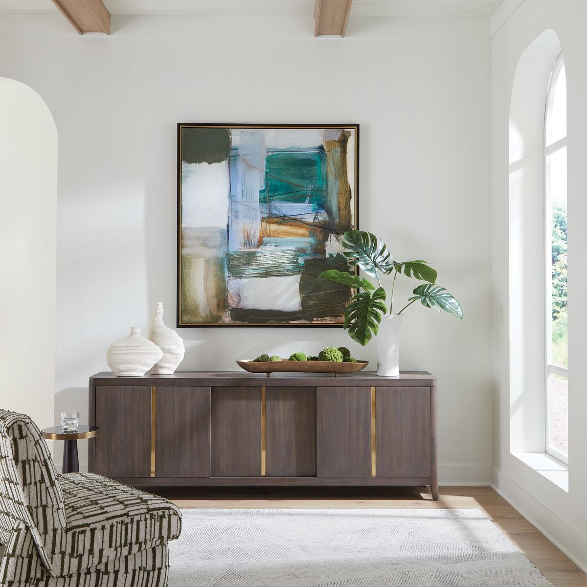 Green Fields Framed Canvas - timeless artwork that brings character to any space | Image 1 | InSTYLE Home & Rugs