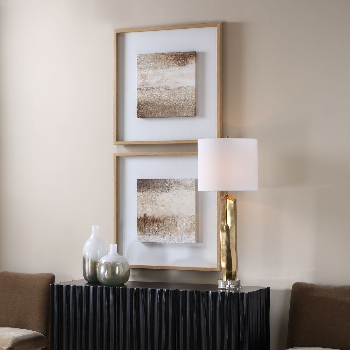 Between Lines Hand Painted Canvases, S/2 - timeless artwork that brings character to any space | Image 3 | InSTYLE Home & Rugs