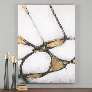 Abstract in Gold and Black Hand Painted Canvas - timeless artwork that brings character to any space | Image 1 | InSTYLE Home & Rugs