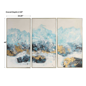 Crashing Waves Hand Painted Canvases, S/3 - bold and creative art for unique interior décor | Image 6 | InSTYLE Home & Rugs