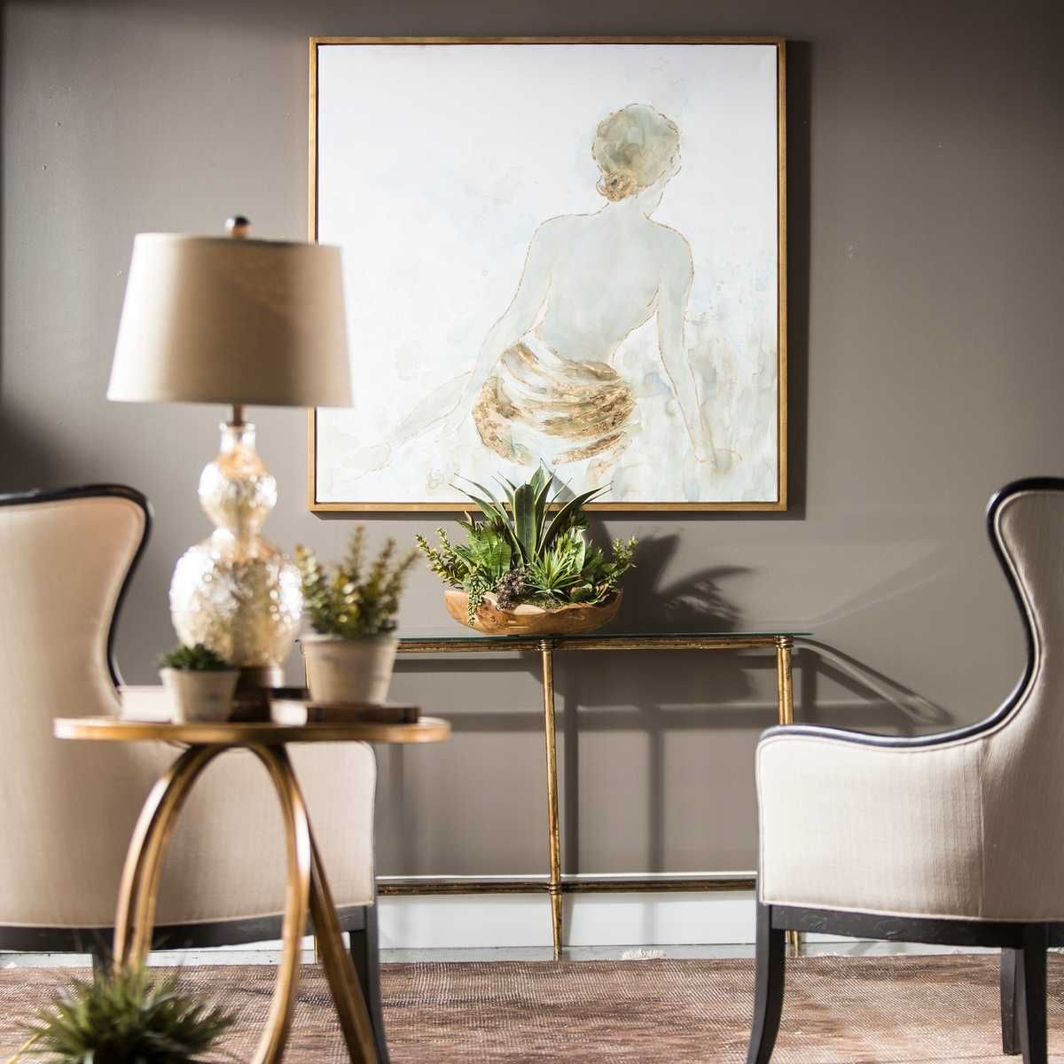 Gold Highlights Hand Painted Canvas - eye-catching art pieces to enhance your home design | Image 3 | InSTYLE Home & Rugs