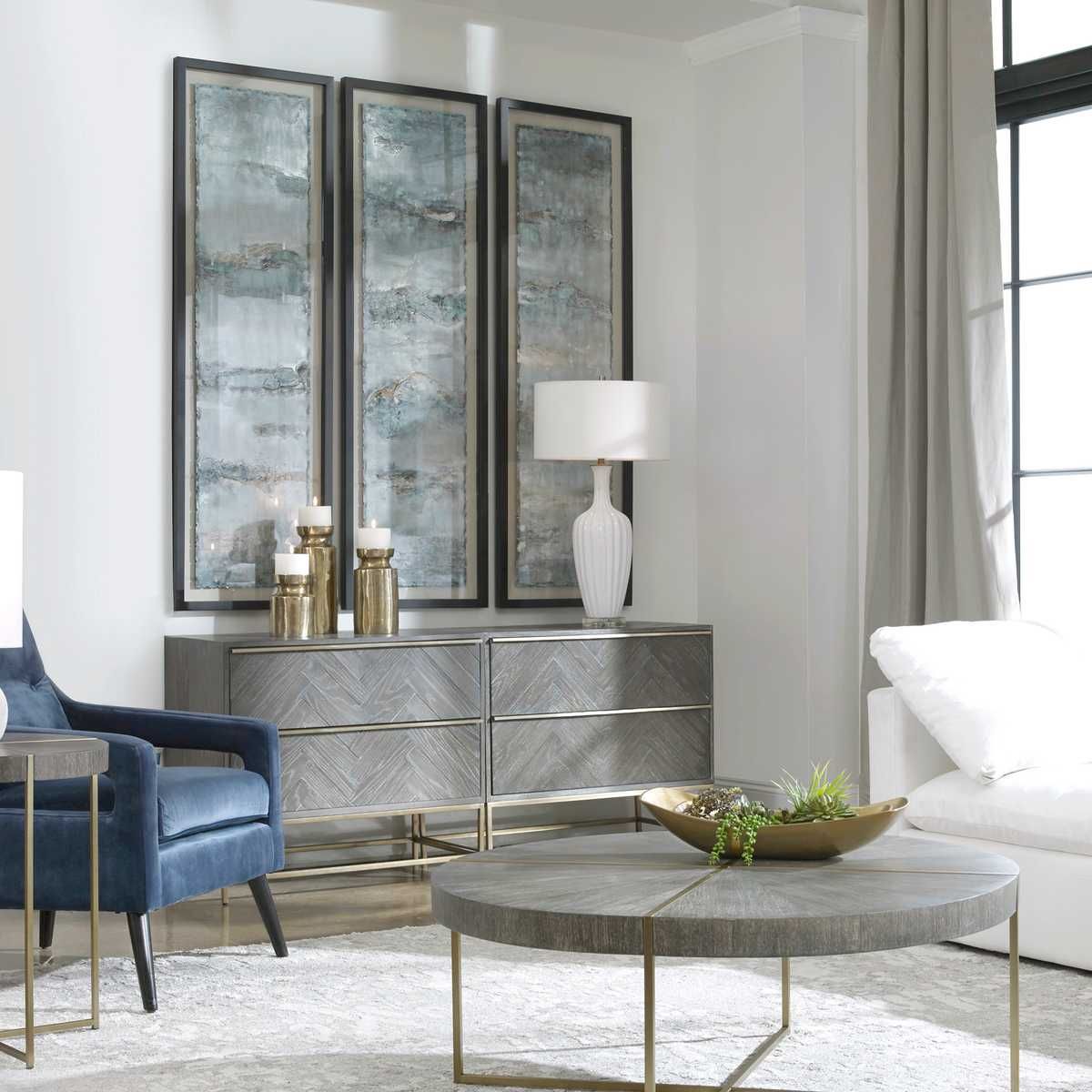 Ocean Swell Framed Prints, S/3, 3 Cartons - timeless artwork that brings character to any space | Image 1 | InSTYLE Home & Rugs