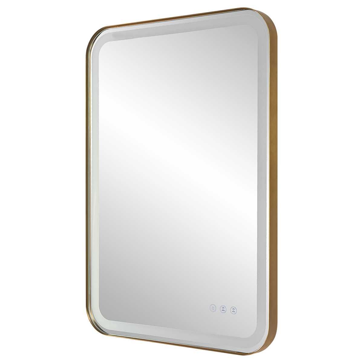 Crofton Lighted Vanity Mirror, Brass - available in various shapes, sizes, and frame styles | Image 6 | InSTYLE Home & Rugs