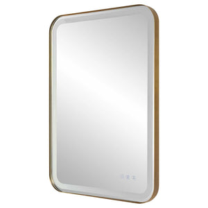 Crofton Lighted Vanity Mirror, Brass - available in various shapes, sizes, and frame styles | Image 6 | InSTYLE Home & Rugs