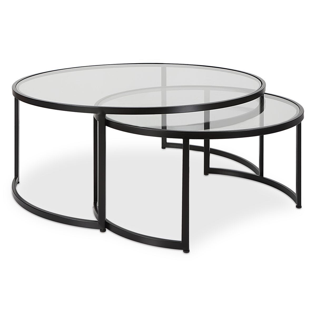 Rhea Nesting Coffee Tables, Black, S/2 - functional centerpieces for homes | Image 1 | InSTYLE Home & Rugs