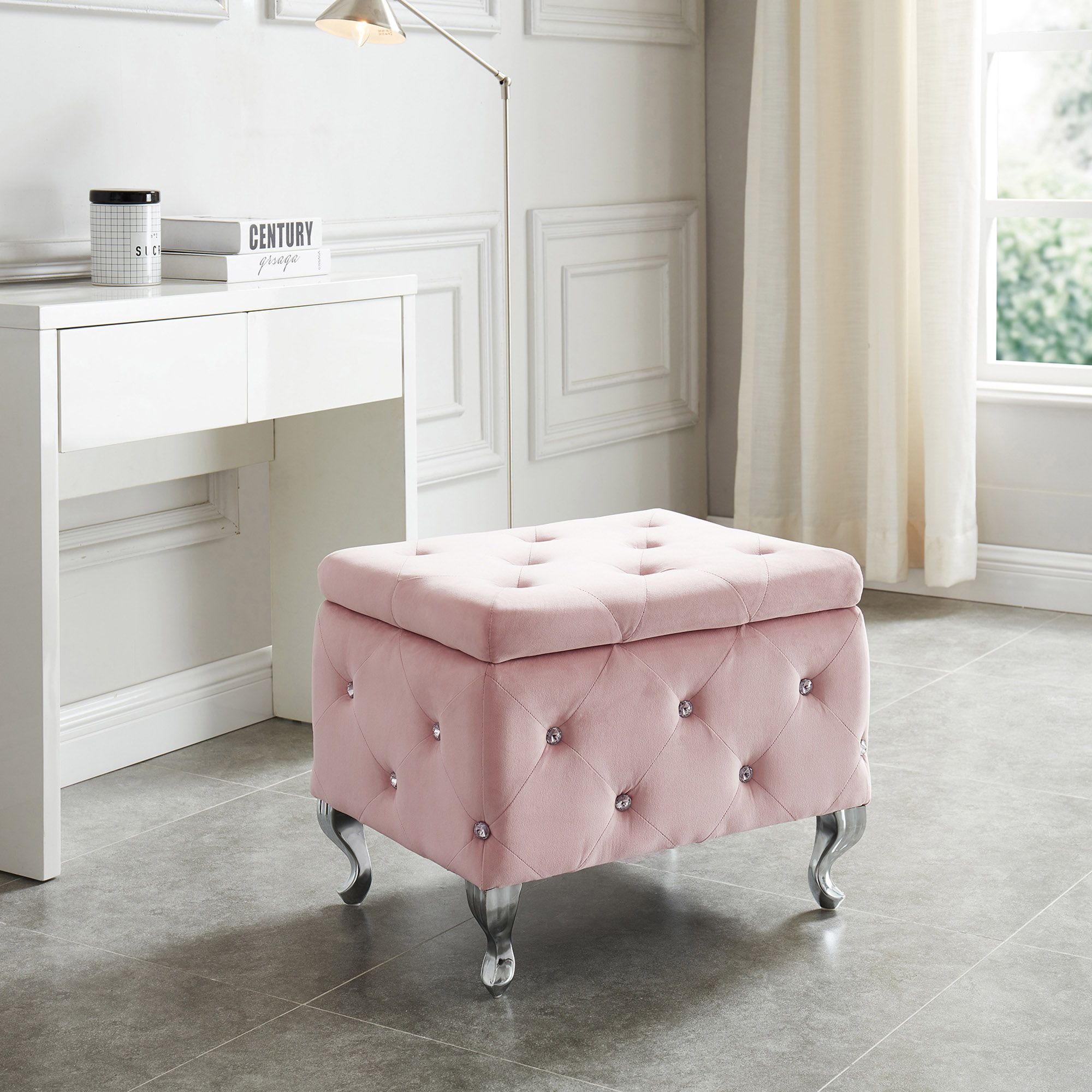 Monique Square Storage Ottoman - comfortable ottomans for any room | Image 3 | InSTYLE Home & Rugs