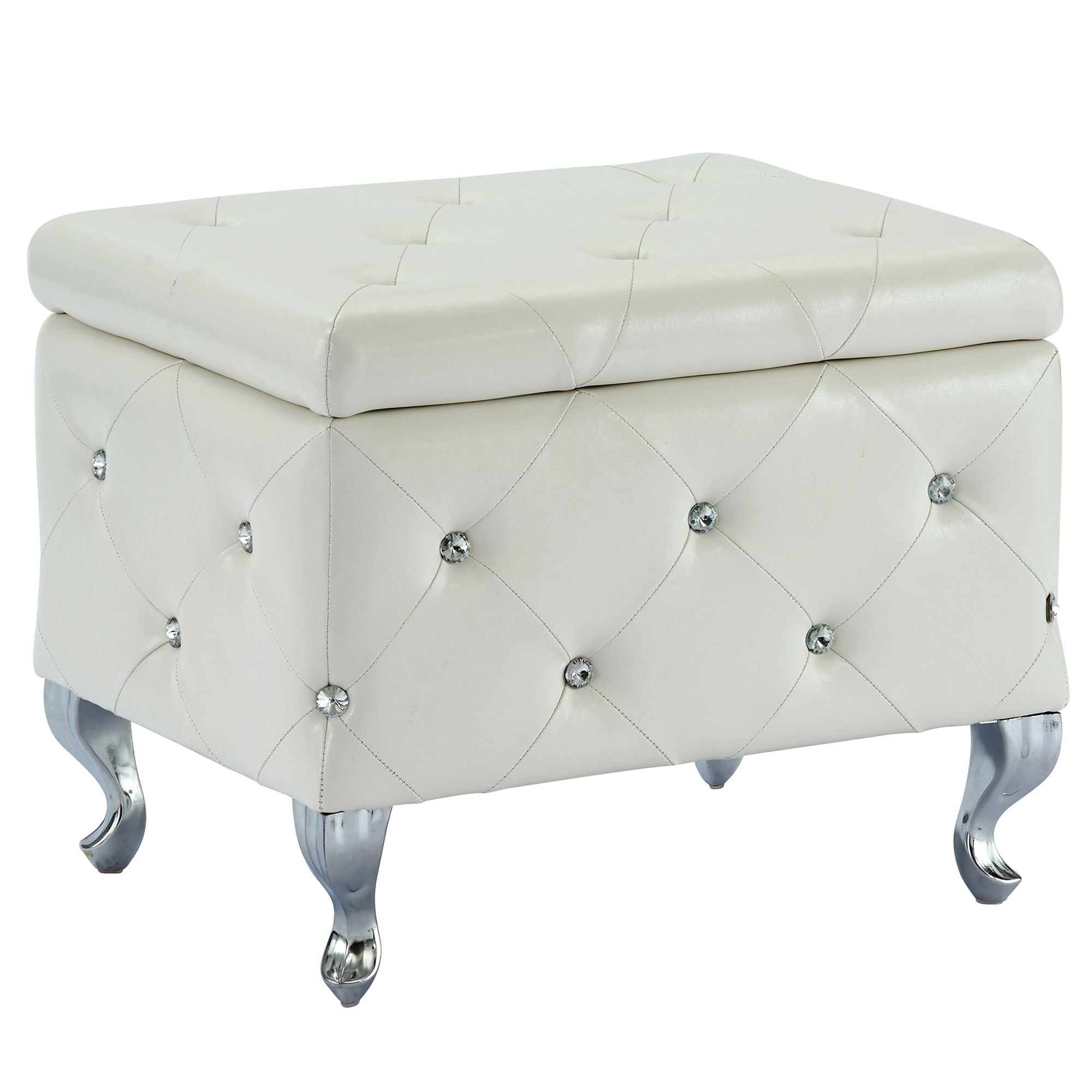 Monique Square Storage Ottoman - comfortable ottomans for any room | Image 2 | InSTYLE Home & Rugs