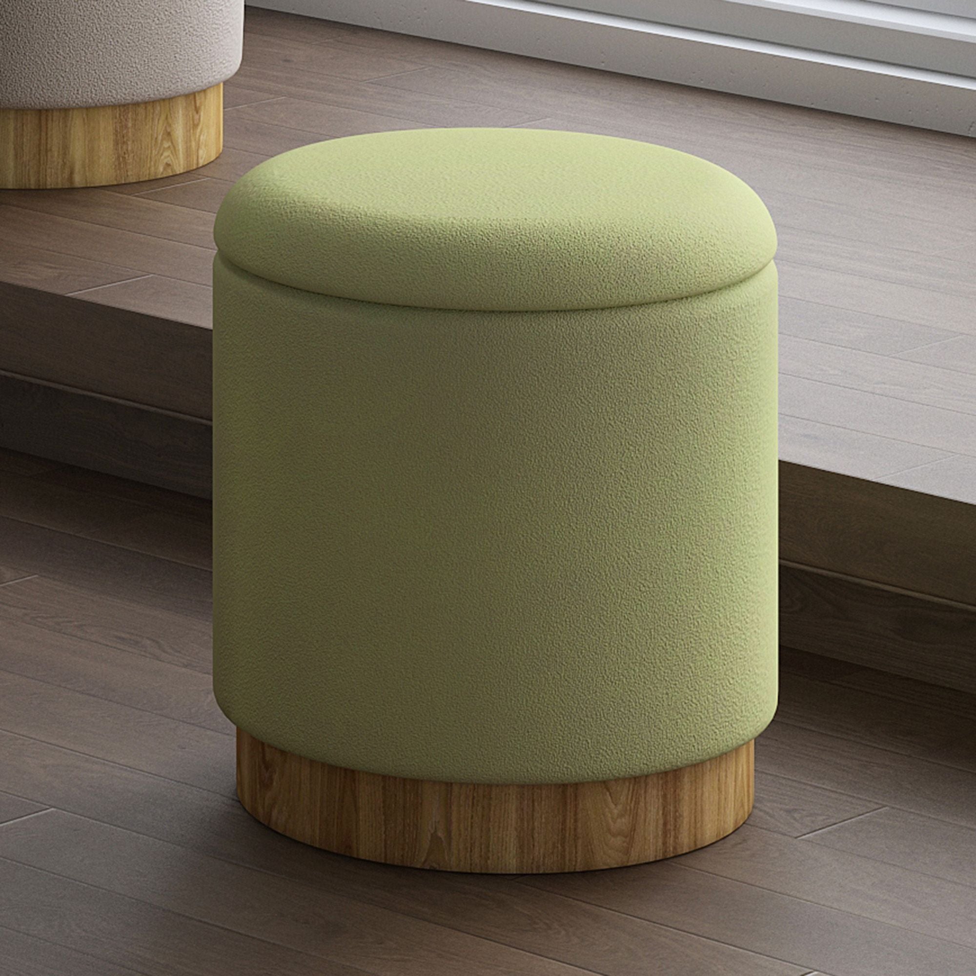 Alya Round Storage Ottoman - chic ottomans for living rooms | Image 4 | InSTYLE Home & Rugs