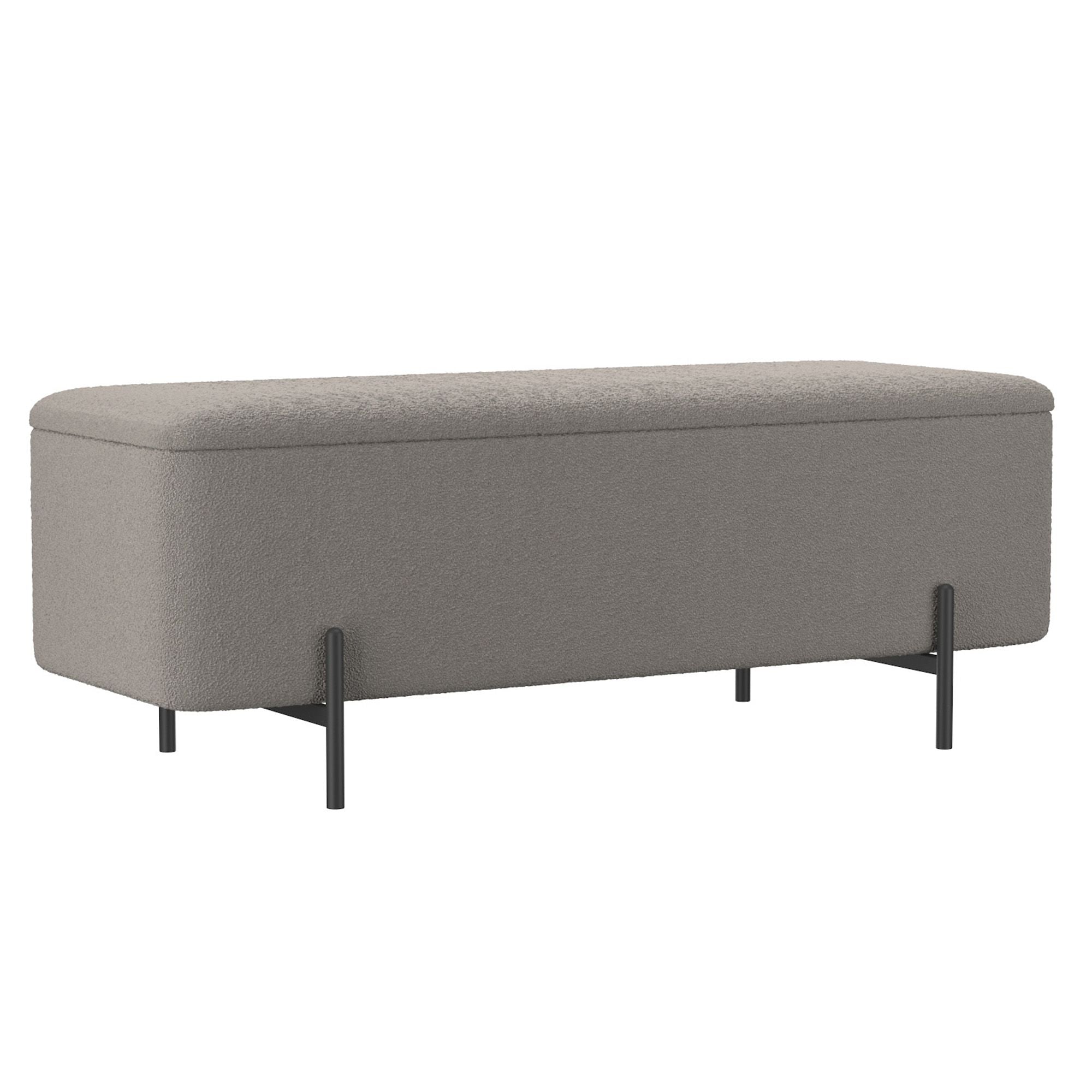 Erzo Storage Ottoman Bench - chic ottomans for living rooms | Image 1 | InSTYLE Home & Rugs