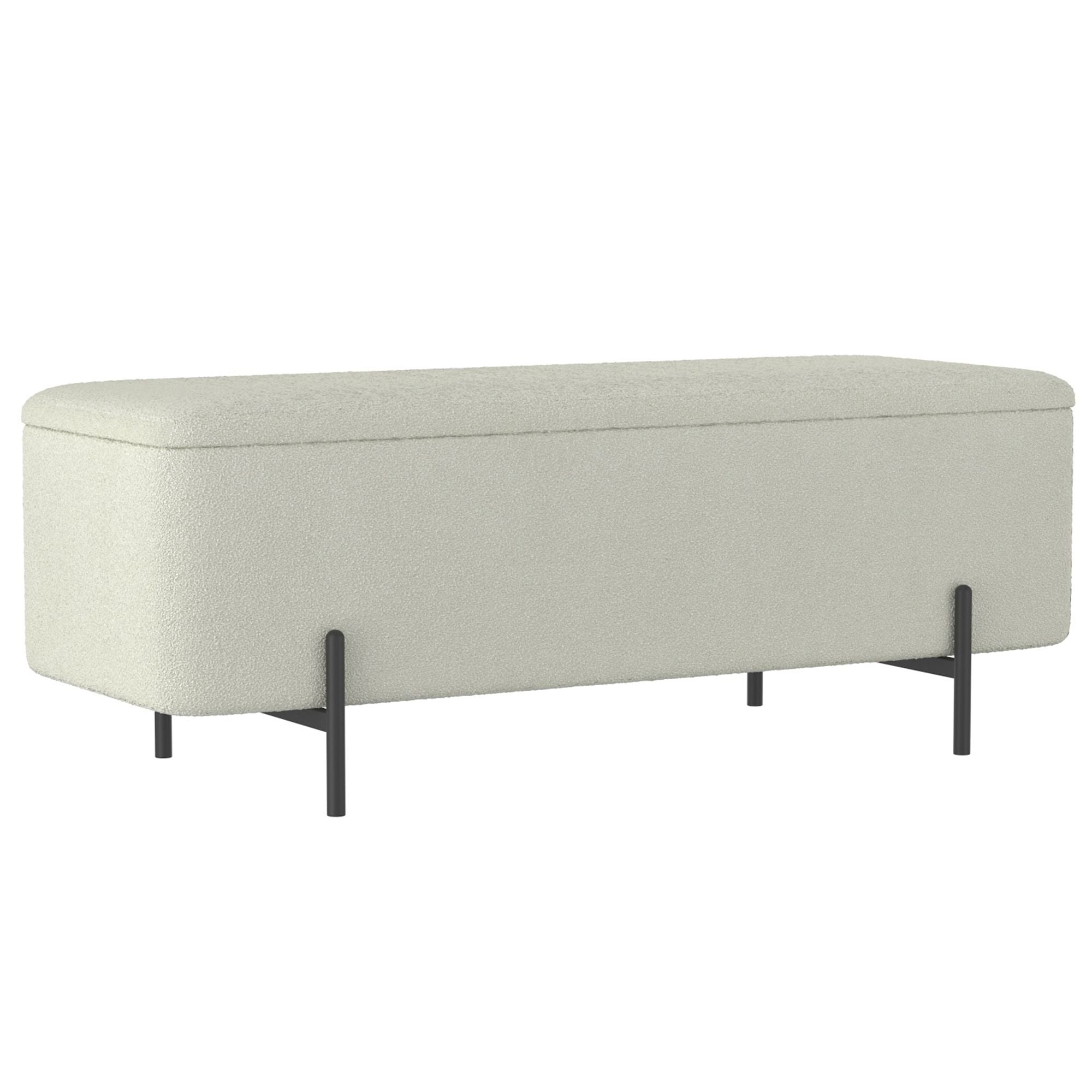 Erzo Storage Ottoman Bench - chic ottomans for living rooms | Image 2 | InSTYLE Home & Rugs